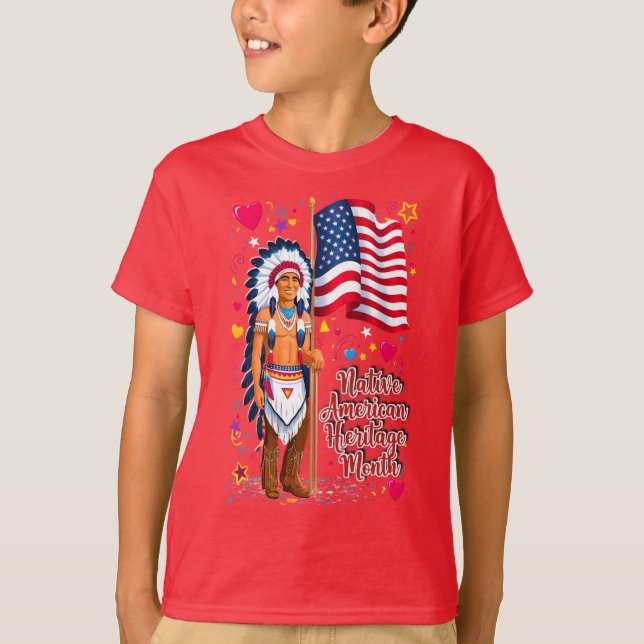 Camiseta Orgulho do Mês do Patrimônio Nativo Americano (Frente)