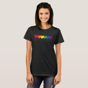 Camiseta Orgulho do orgulho gay   LGBTQ dos corações do
