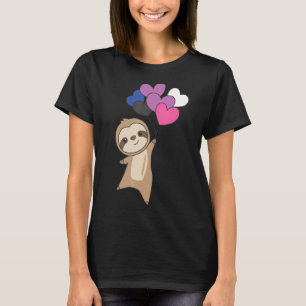 Camiseta Orgulho do Sinalizador do Genderfluido Lgbtq Coraç