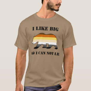 Camiseta Orgulho do Urso Gay Eu gosto de ursos grandes e nã