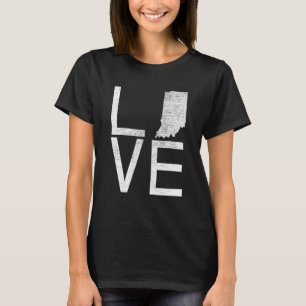 Camiseta Orgulho dos EUA Fan State Indiana Love Map Indiana