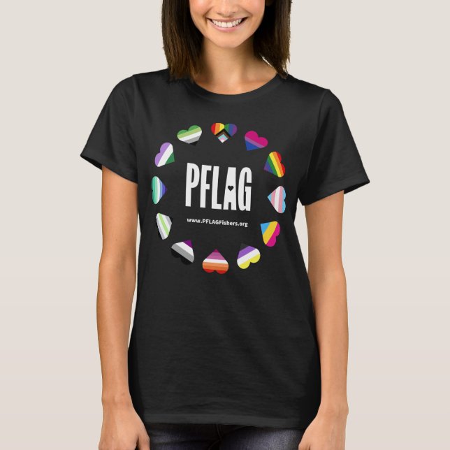 Camiseta Orgulho dos pescadores PFLAG - logótipo branco - U (Frente)