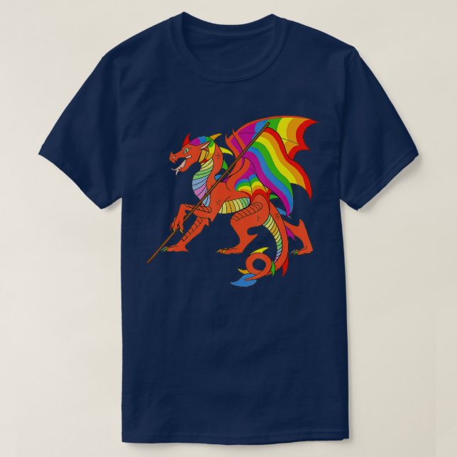 Camiseta Orgulho Dragão LGBT Gay Lésbica Transgênero Trans  (Frente do Design)