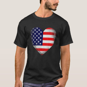 Camiseta Orgulho Em 4 De Julho Retrô Norte-Americano Flag H