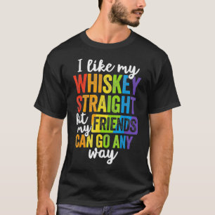 Camiseta Orgulho Engraçado LGBT Ally Gift Gift Whiskey Hete