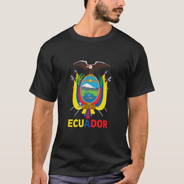 Camiseta Orgulho Equatoriano Adultos Equatorianos Mulheres  (Frente)