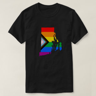 Camiseta Orgulho Estadual de Rhode Island LGBTQ Progresso O