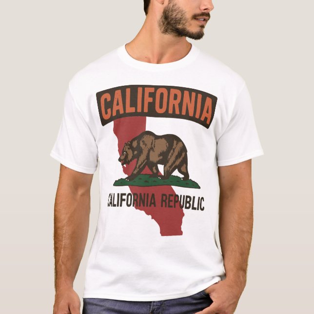 Camiseta Orgulho estatal da República da Califórnia (Frente)