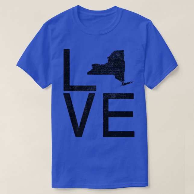 Camiseta Orgulho EUA Fan State New York LOVE Map New York (Frente do Design)