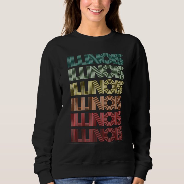 Camiseta Orgulho Familiar Retro Illinois Casa Estado Raízes (Frente)