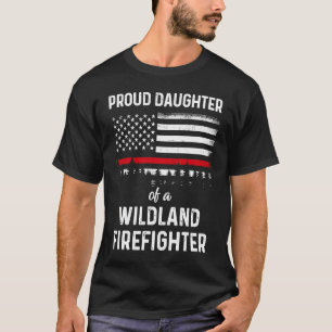 Camiseta Orgulho Filha dos EUA Bandeira Wildland Firefighte