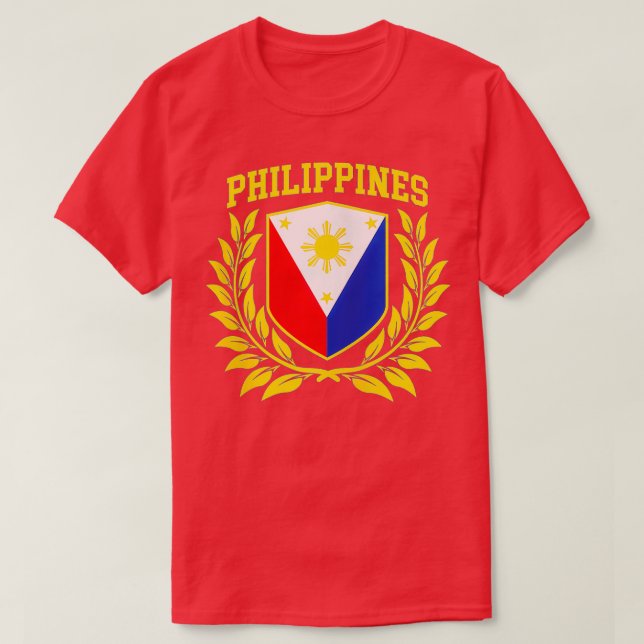 Camiseta Orgulho Filipino com Bandeira Filipina Zip (Frente do Design)