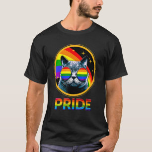 Camiseta Orgulho Gato Giro Bastante Arco-Íris LGBTQ Gay LGB