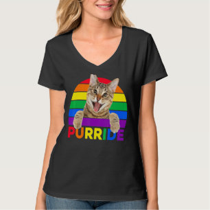 Camiseta Orgulho Gato Purride Gay Lgbtq Estilo Retroativo A
