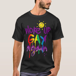 Camiseta Orgulho gay acordou Gay de novo engraçada LGBT