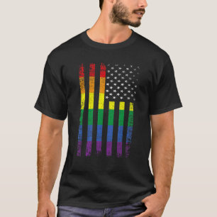 Camiseta Orgulho gay American Flag Lgbt Suporte Lgbtq Lésbi