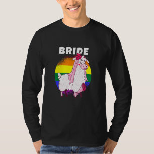 Camiseta Orgulho gay Arco-Íris Lgbtq Casamento Llama Lésbic