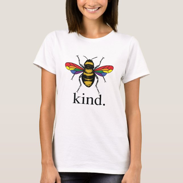 Camiseta Orgulho gay Bee Kind (Frente)
