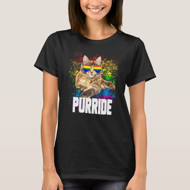 Camiseta Orgulho gay Cat Purride Gay Lgbtq Lgbbt Lgbt Lgbt (Frente)