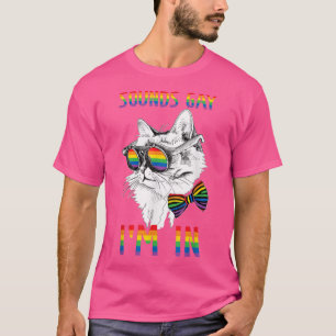 Camiseta Orgulho gay Cat Rainbow LGBT Soa Gay Im Em LGBTQ
