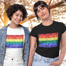 Camiseta Orgulho gay Clássico Faux Silk Rainbow Flag LGBT L