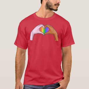 Camiseta Orgulho gay Clothing LGBT Rainbow Flag T Tee Heart