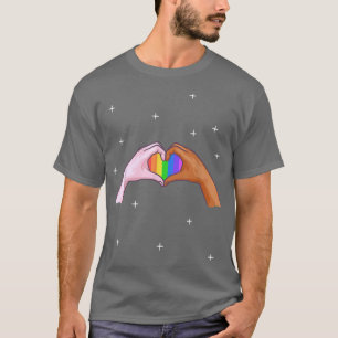 Camiseta Orgulho gay Clothing LGBT Rainbow Flag T Tee Heart