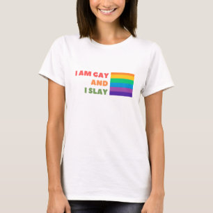 Camiseta Orgulho gay com Citação Sou gay e estou atrasado