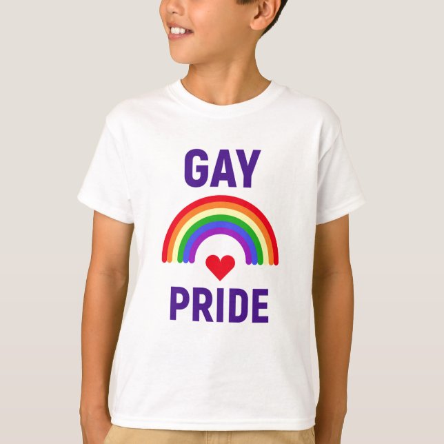 Camiseta Orgulho gay| Coração e arco-íris (Frente)