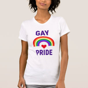 Camiseta Orgulho gay Coração e arco-íris