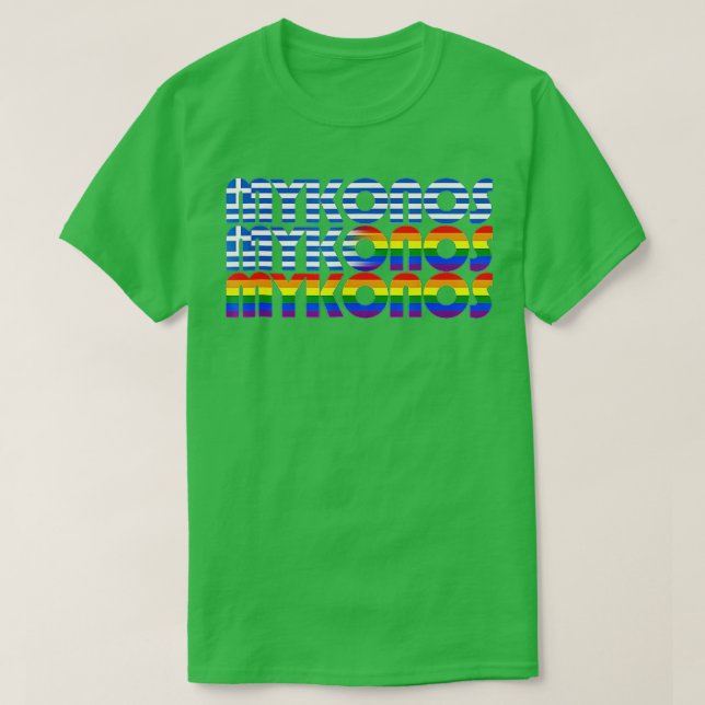 Camiseta Orgulho gay da Ilha da Grécia Mykonos  (Frente do Design)