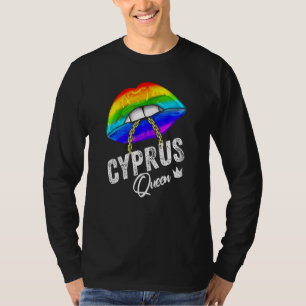 Camiseta Orgulho gay da Rainha de Chipre Lábios Rainbow Men