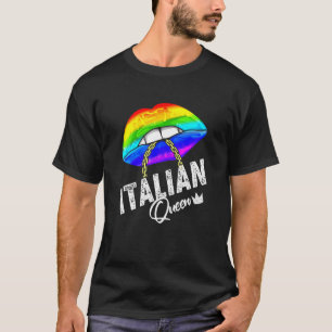 Camiseta Orgulho gay da Rainha italiana Lábios Rainbow Me