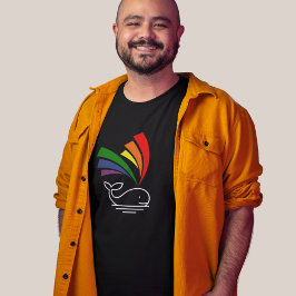 Camiseta Orgulho gay de baleia branca Arco-íris Negro