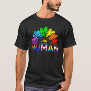 Camiseta Orgulho gay de Bandeira LGBT de Girassol Humano