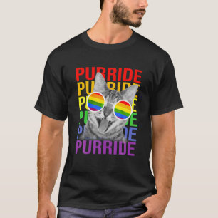 Camiseta Orgulho gay de Gato Cortado Sinalizador arco-íris
