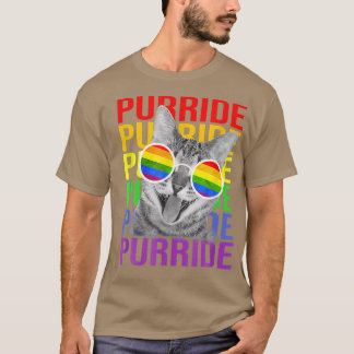 Camiseta Orgulho gay de Gato Cortado Sinalizador arco-íris 