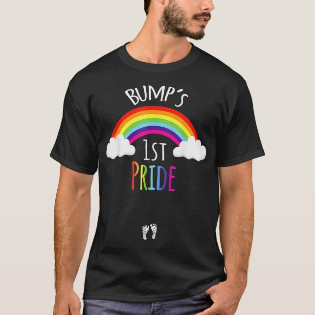 Camiseta orgulho gay de Gravidez Saltos Revelares 1rua Orgu (Frente)