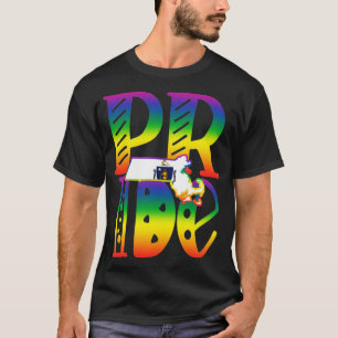 Camiseta Orgulho gay de Massachusetts em letras de blocos d