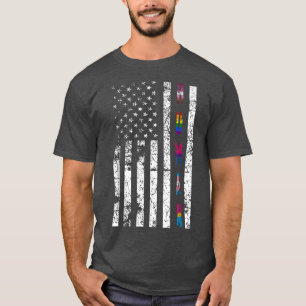 Camiseta ORGULHO GAY de Mês de Bandeira LGBT Americana HUMA