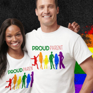 Camiseta Orgulho gay de Mulher-Mãe Orgulhosa Silhouettes