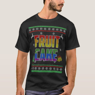 Camiseta Orgulho gay de Natal Feio de Bolo de fruta LGBT