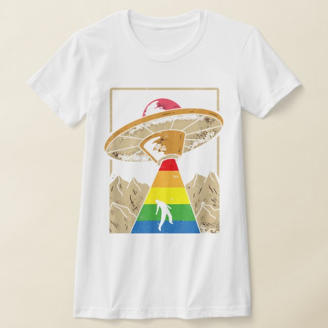 Camiseta Orgulho gay de Rapto de alienígena Gaylien Lgbt (Postura )