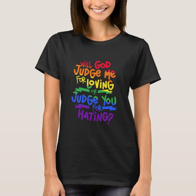 Camiseta orgulho gay Deus Me Julgará Amando Ou (Frente)