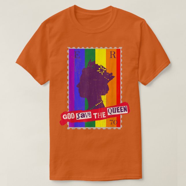 CAMISETA ORGULHO GAY DEUS SALVE A BANDEIRA DE RAINBOL DA RA (Frente do Design)
