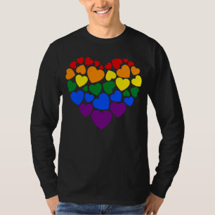 Camiseta Orgulho - gay do arco-íris cor coração para amor