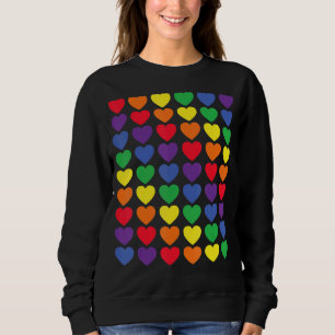 Camiseta Orgulho gay do Arco-Íris Cores do Ponto Coração Lg
