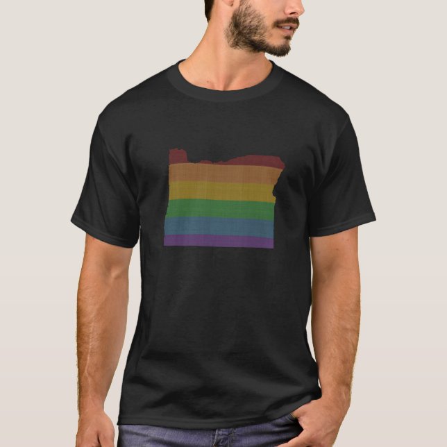 Camiseta Orgulho gay do arco-íris de Oregon (Frente)