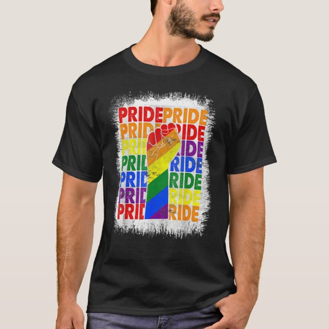 Camiseta Orgulho gay do Sinalizador Arco Arco-Íris Resistir (Frente)