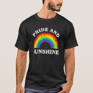 Camiseta Orgulho gay e Sunshine Rainbow Vintage Retro 80s E
